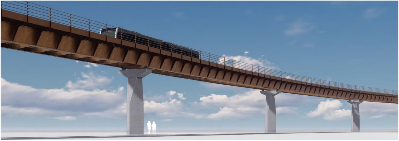  Visualisation  image of  the viaduct deck in front a blue sky