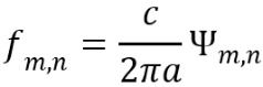 Equation calculating  cross-mode frequencies