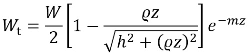 Equation calculating tunnel cross sectional sound power 