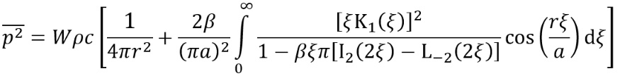 Equation calculating using Kuttruff model 