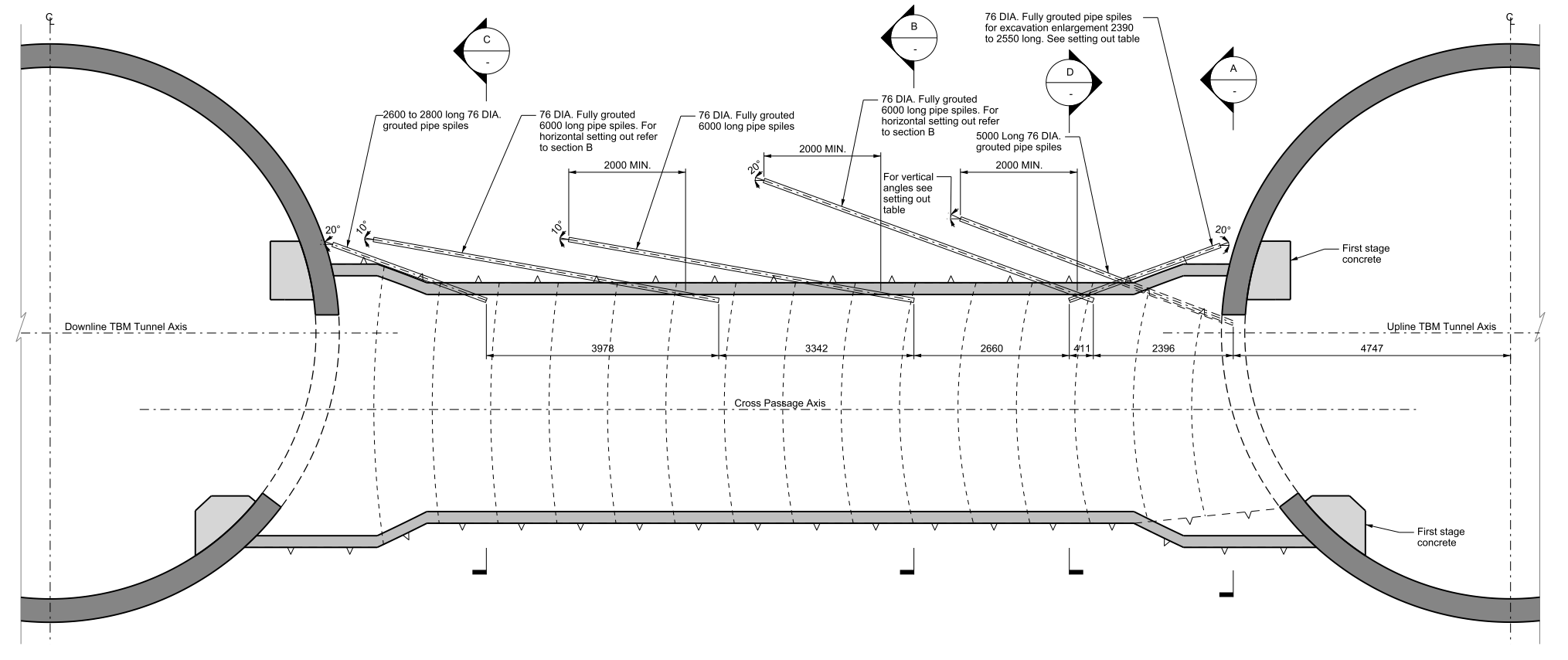 Drawing of an excavation sequence 