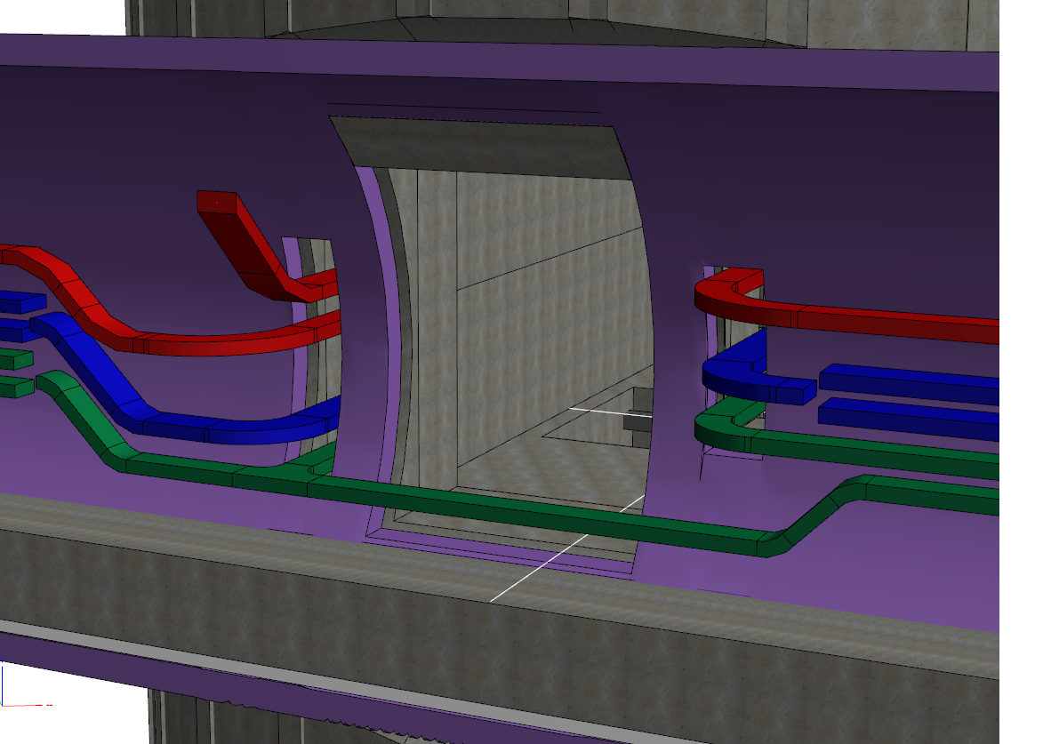 Picture of ventilation and service apertures in tunnel
