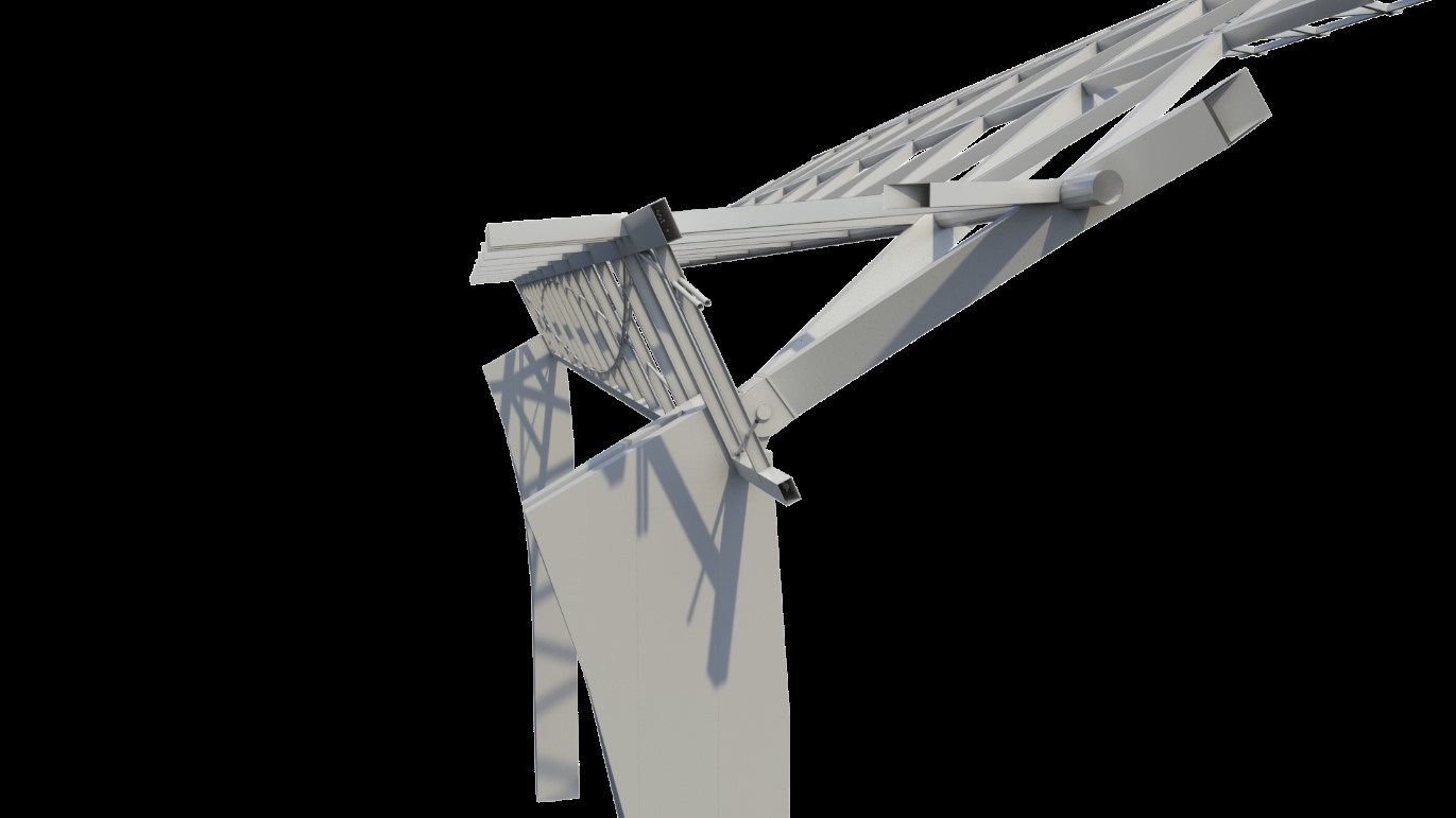 Picture of edge detailing of the roof structure