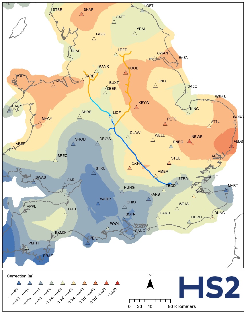 Map of HS2GM15 Height Surface Correction values.