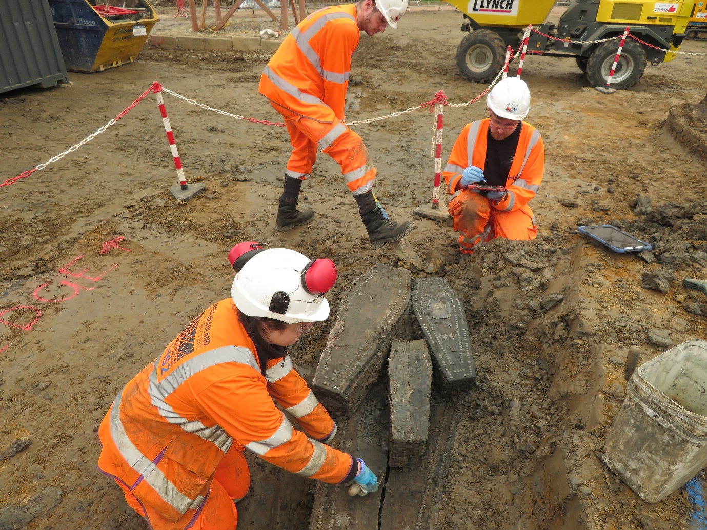 A picture of archaeological excavation at St James Burial Ground