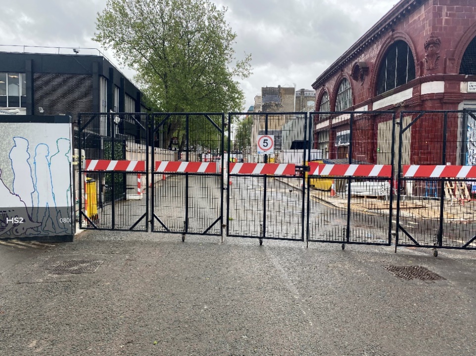 Picture of a typical site gate arrangement 