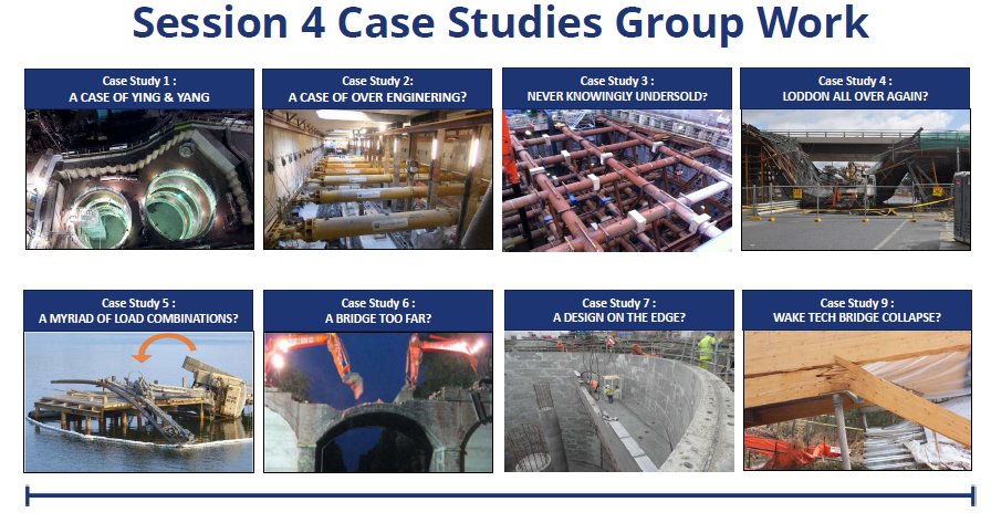 Screenshot of the 9 case studies completed as group work