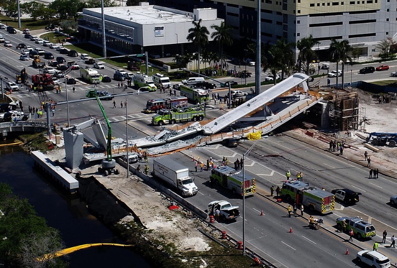 Picture of the Florida International Bridge Collapse that occurred in Miami on 15th March 2018