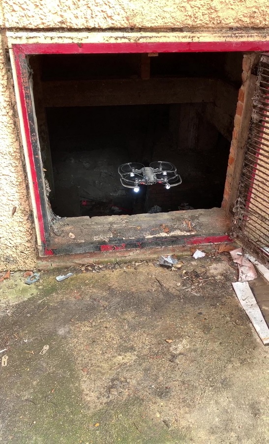 Picture of a concreate confined space with a drone survey taken place