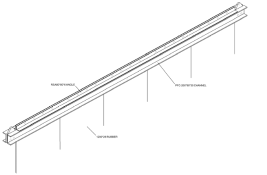 Diagram of the isometric view of a steel beam
