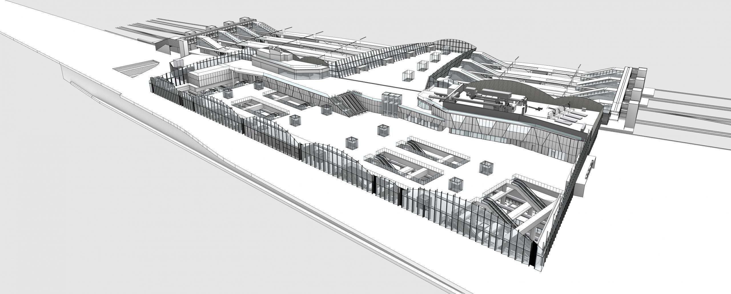 Drawing of Old Oak Common Station high speed platforms and conventional platforms