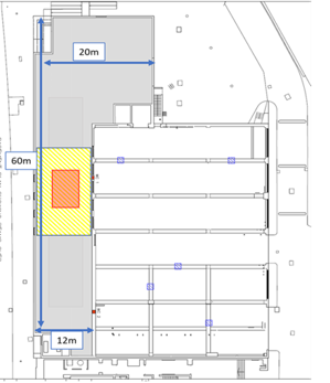 Diagram showing the scope of the contaminated land that was removed at UCL