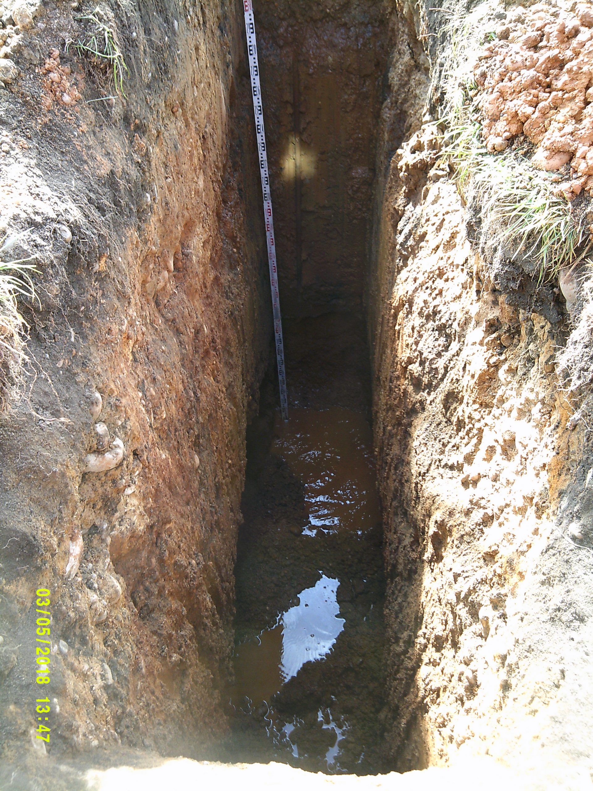 Picture of a trial pit photo taken using a conventional camera 