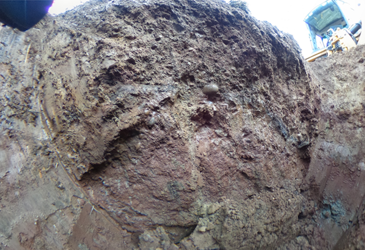 Picture of an example extract from a 360 degree trial pit photo