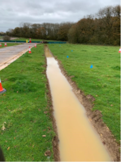 Picture of surface water management at a receptor site 