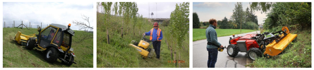 3 pictures of different types of cutting equipment being used