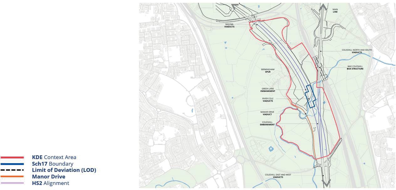 Map of River Cole Schedule 17 Boundary and KDE Context Area