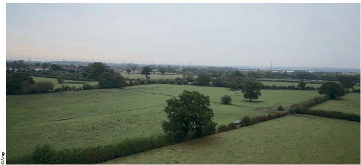 Aerial spatial photograph of a field 