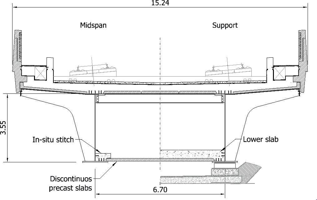 Diagram of  Small Dean Viaduct  option 1 cross section