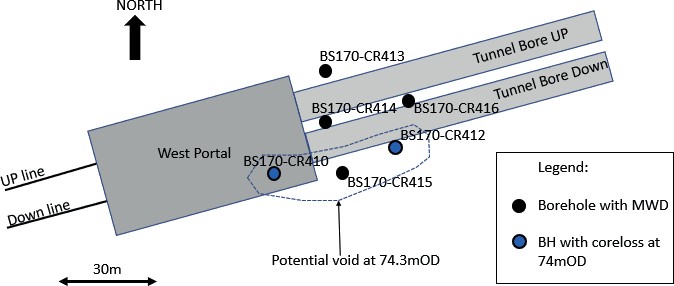 Location of potential void near BS170-CR415