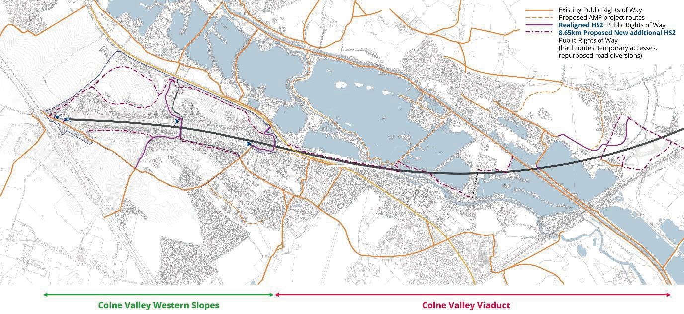 Map linking active travel routes in the surrounding landscape