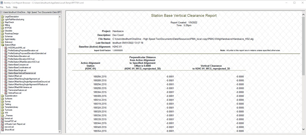 Image of a station base clearance report validating coordination element.