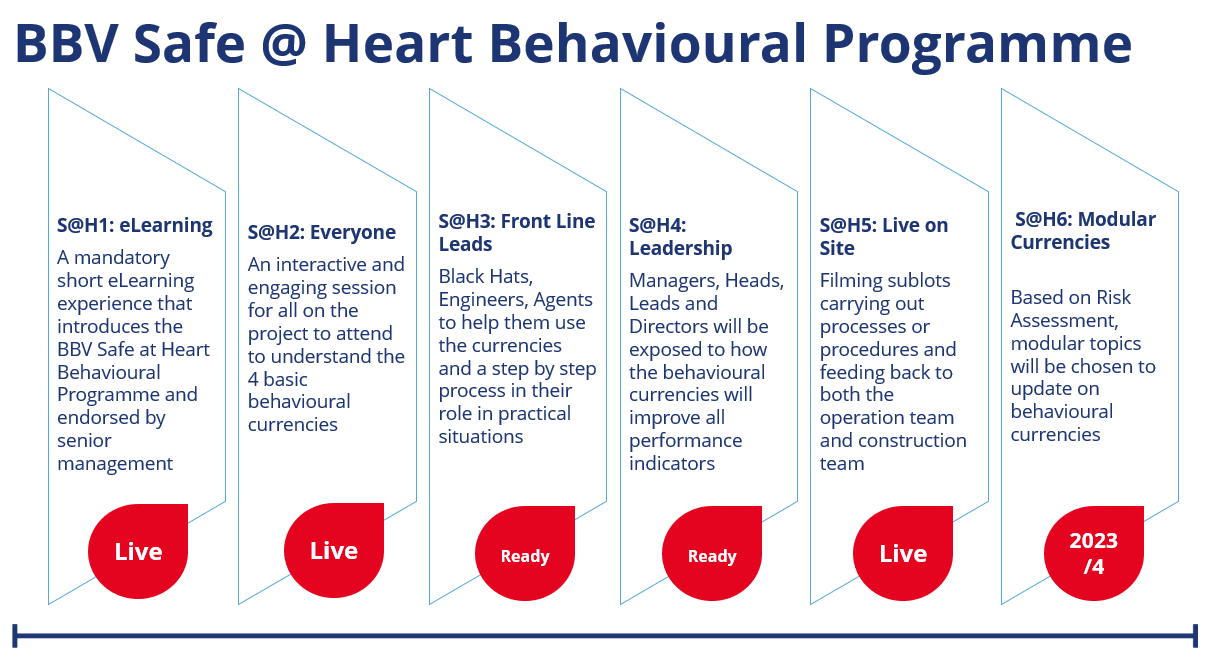 Diagram of BBV Safe at Heart behavioural programme modules 