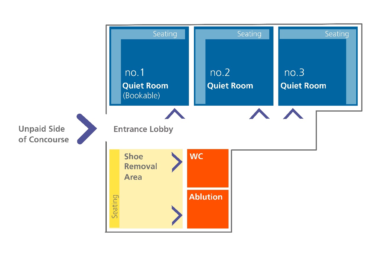 Layout plan of a customer quiet room  facility