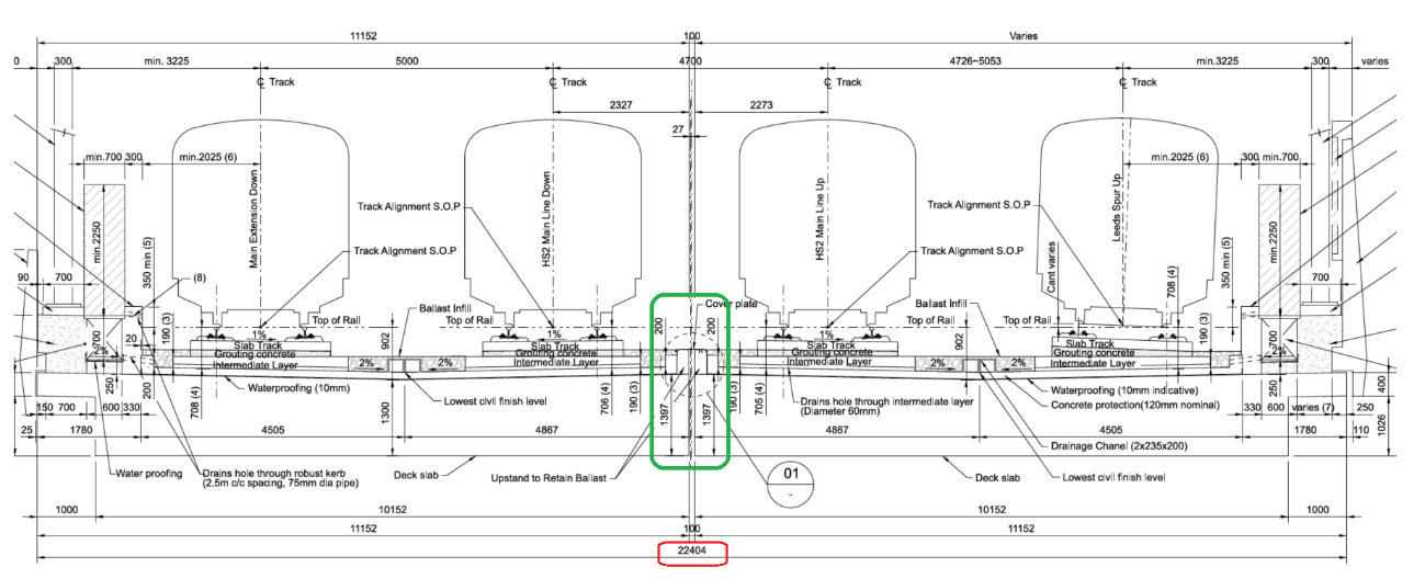 A blueprint  of the cross section of Chattle Hill Box Structure 

