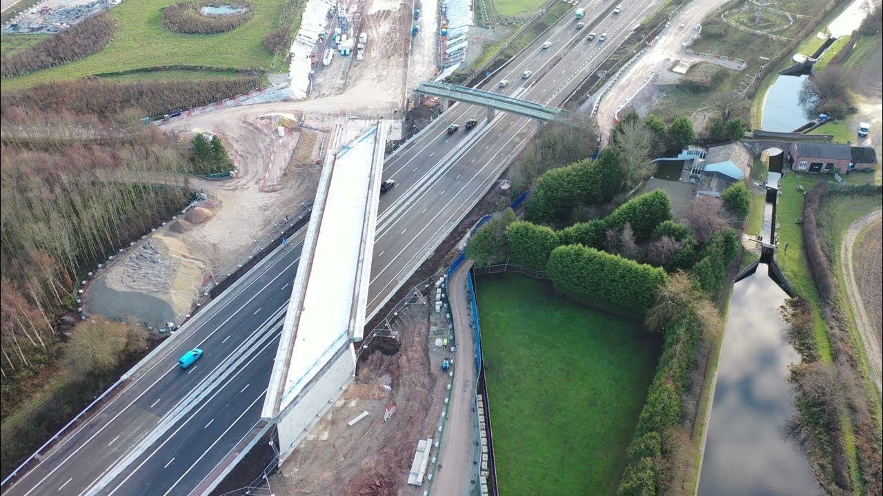 An aerial view of a motorway
