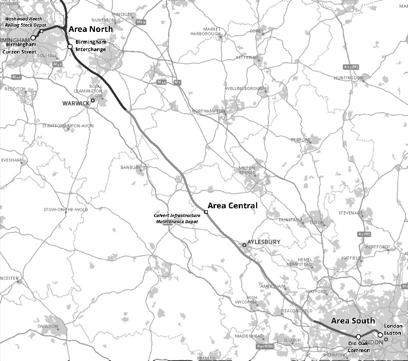 Map of scheme of HS2 Phase One