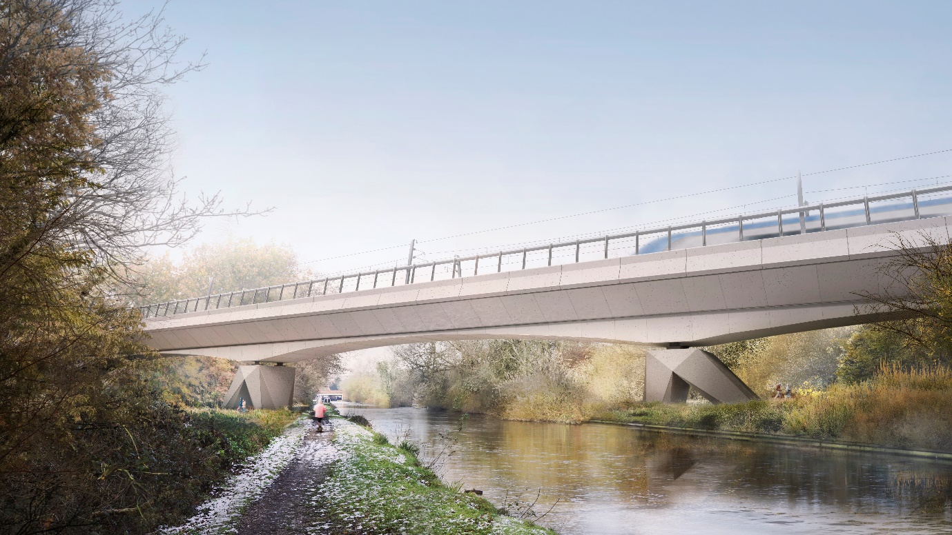 Visualisation  of Fixed buttress span crossing the Grand Union Canal