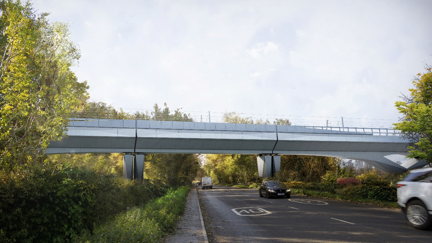 Visualisation  of expansion portal span crossing Moorhall Road
