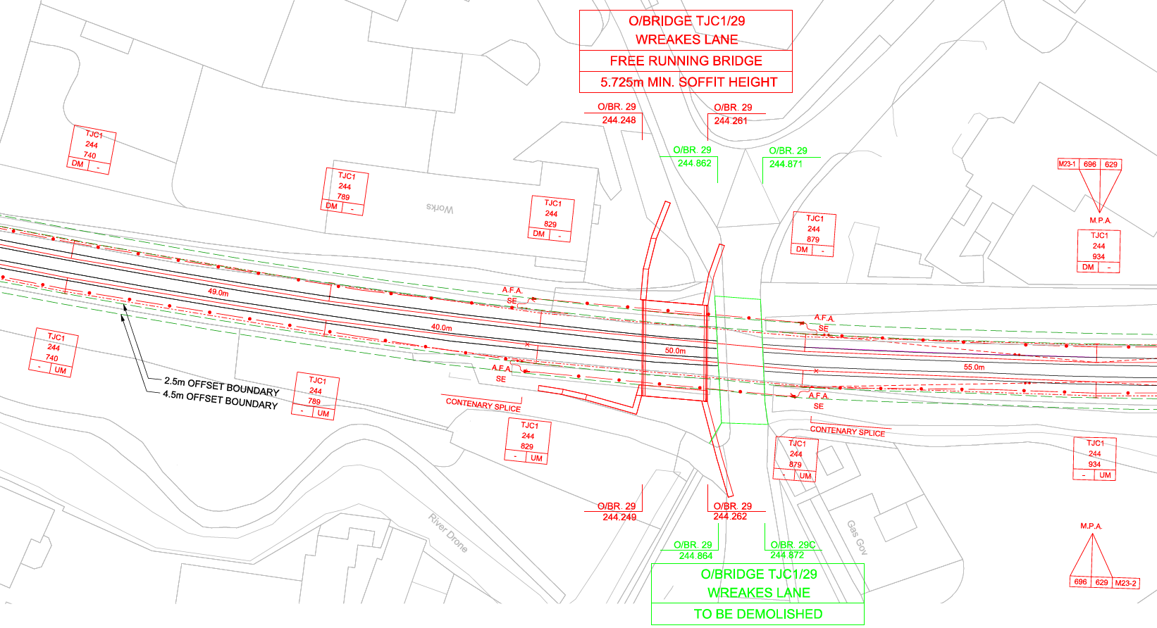 Plan of an extract from MML OCS layout 