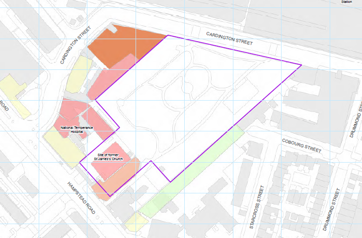 Map of St James’s Gardens and the Burial Ground 