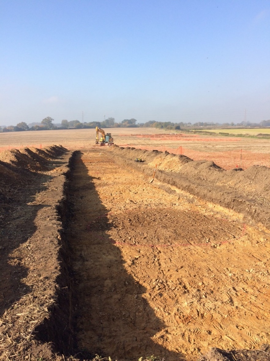 Picture of a large pit  identified following a trial trenching south of Chalfont Lane, Hertfordshire