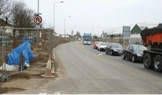Picture of trunk road widening  on A206 Thames Road Bexley London 
