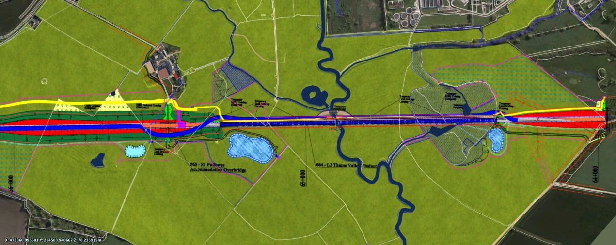 Picture of InfraWorks with 2D Scheme Design Overlay