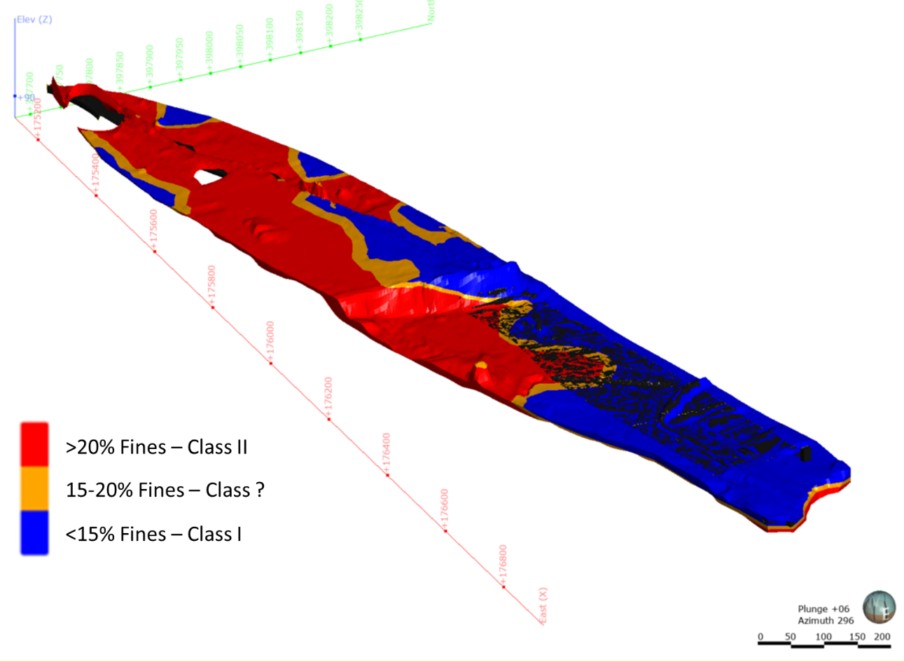 Picture showing the spatial distribution of fines content in Made Ground across the Washwood Heath site 