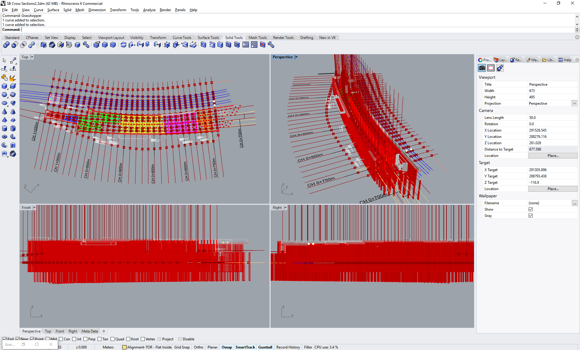 3D model of Euston Scissor Cut that has been imported into Rhino 3D