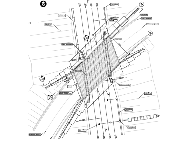 Plan of a motorway north viaduct 